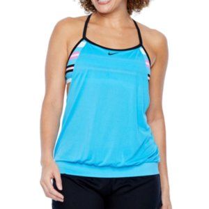 Nike Women's Striped Blouson Swimsuit Top